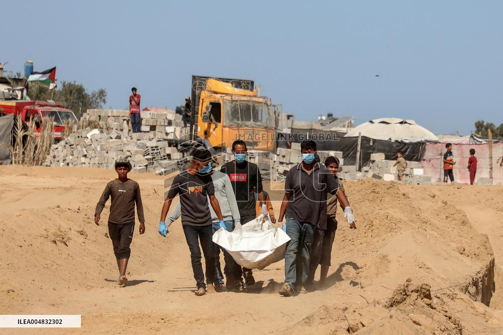 Bodies of Unidentified Victims Handed Over by Israel - Gaza Strip