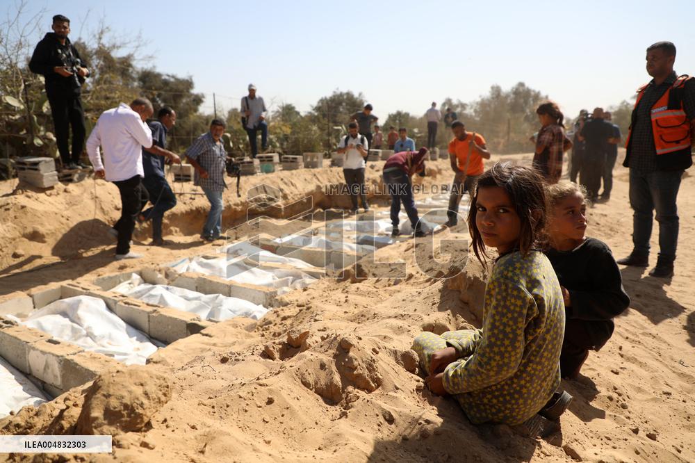 Bodies of Unidentified Victims Handed Over by Israel - Gaza Strip