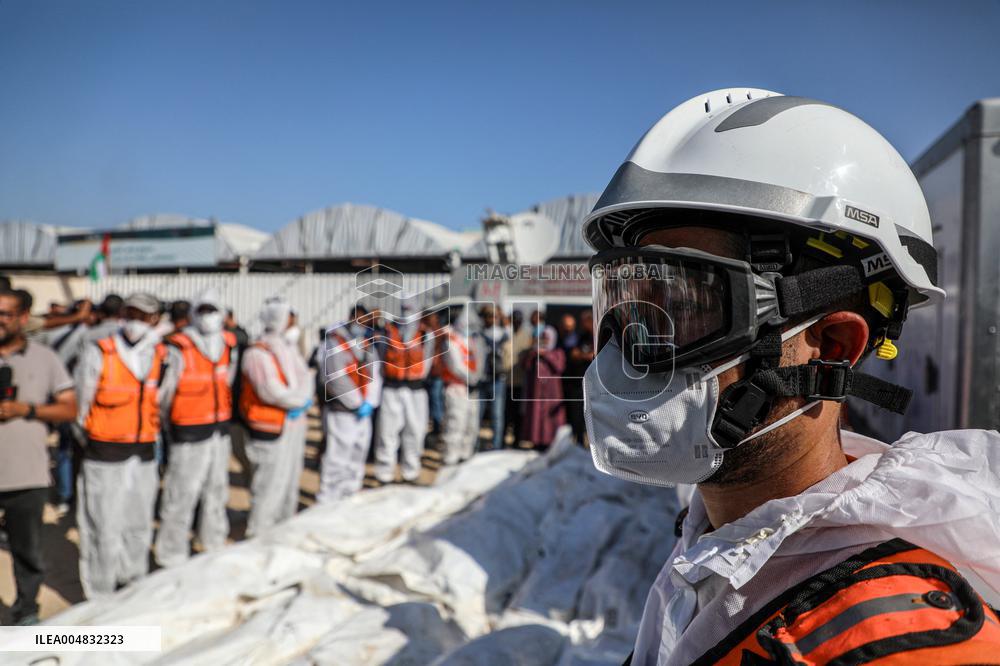 Bodies of Unidentified Victims Handed Over by Israel - Gaza Strip