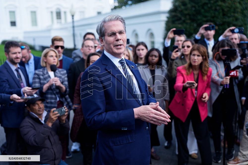 Scott Bessent Speaks to Media Outside West Wing