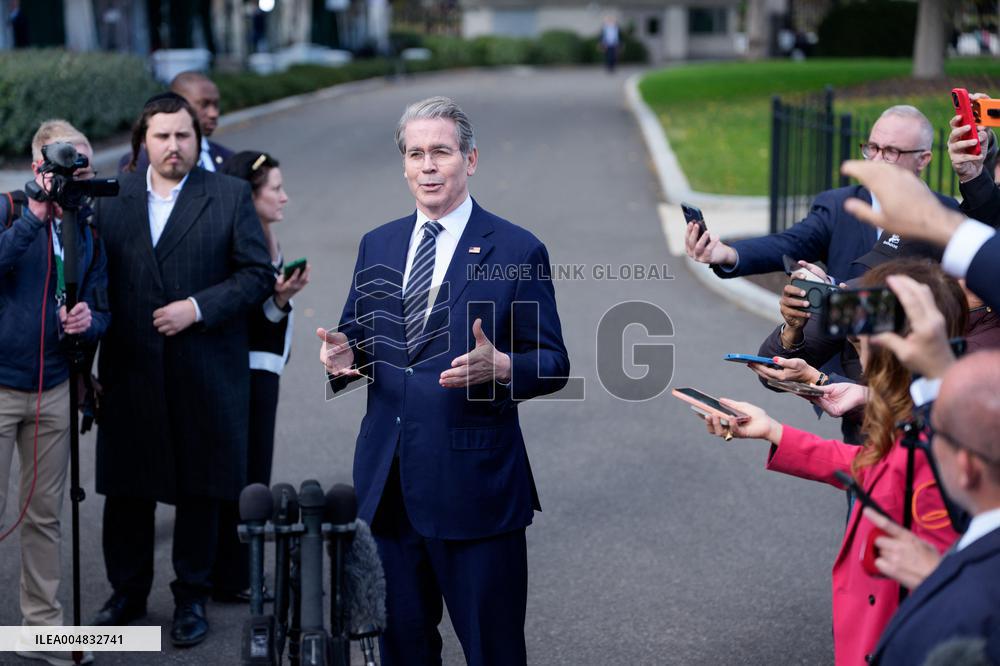 Scott Bessent Speaks to Media Outside West Wing