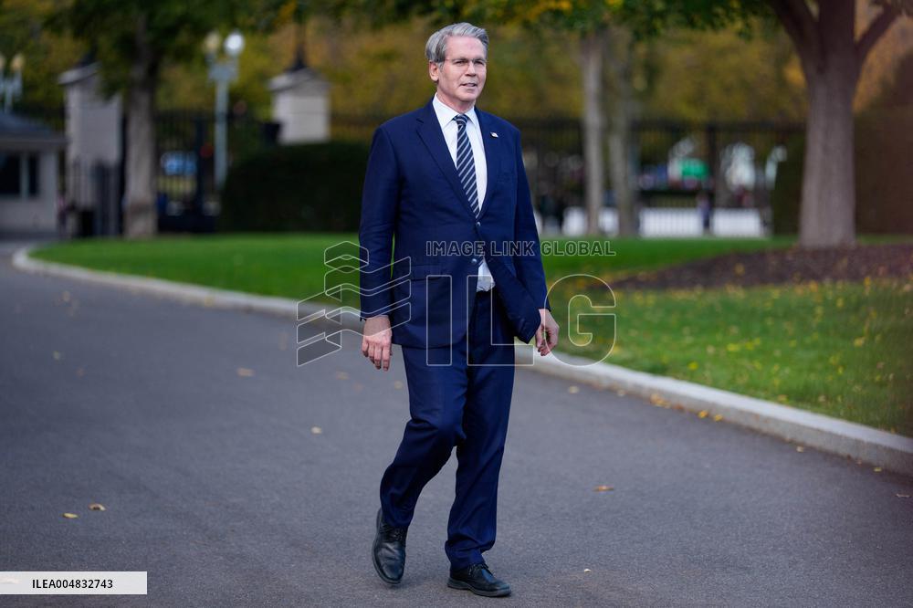 Scott Bessent Speaks to Media Outside West Wing
