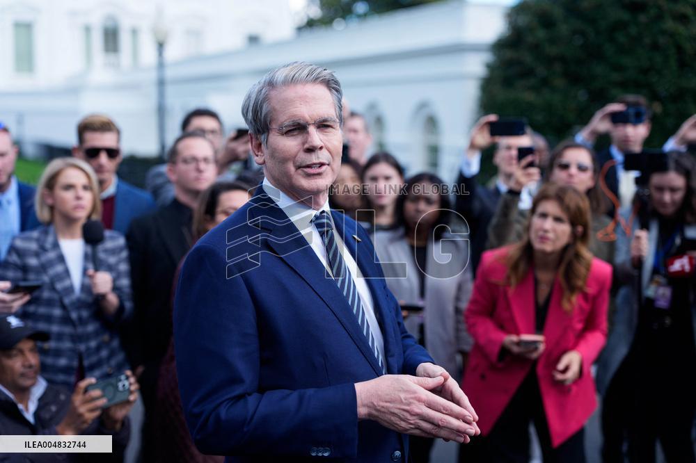 Scott Bessent Speaks to Media Outside West Wing