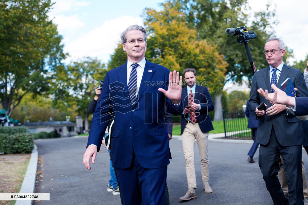 Scott Bessent Speaks to Media Outside West Wing