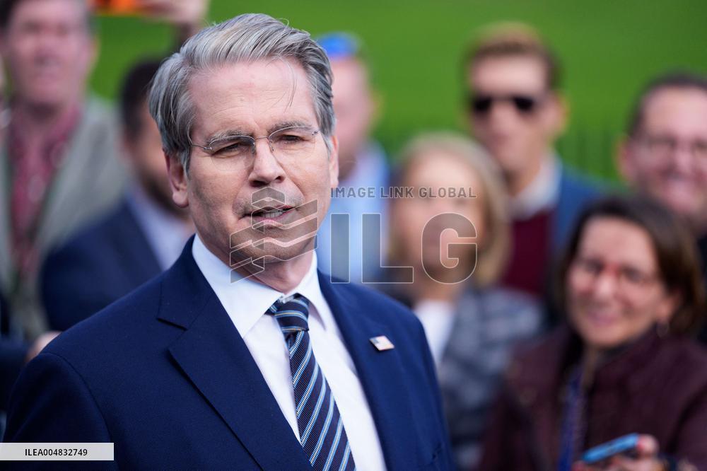 Scott Bessent Speaks to Media Outside West Wing