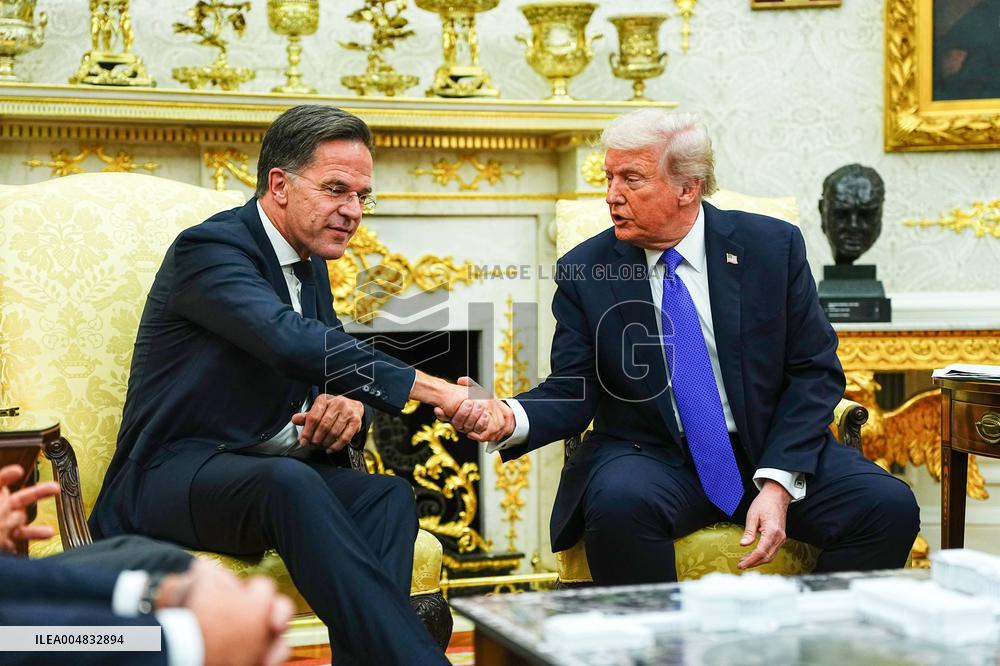 Trump Meets Rutte of NATO in the Oval Office