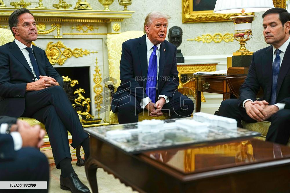 Trump Meets Rutte of NATO in the Oval Office