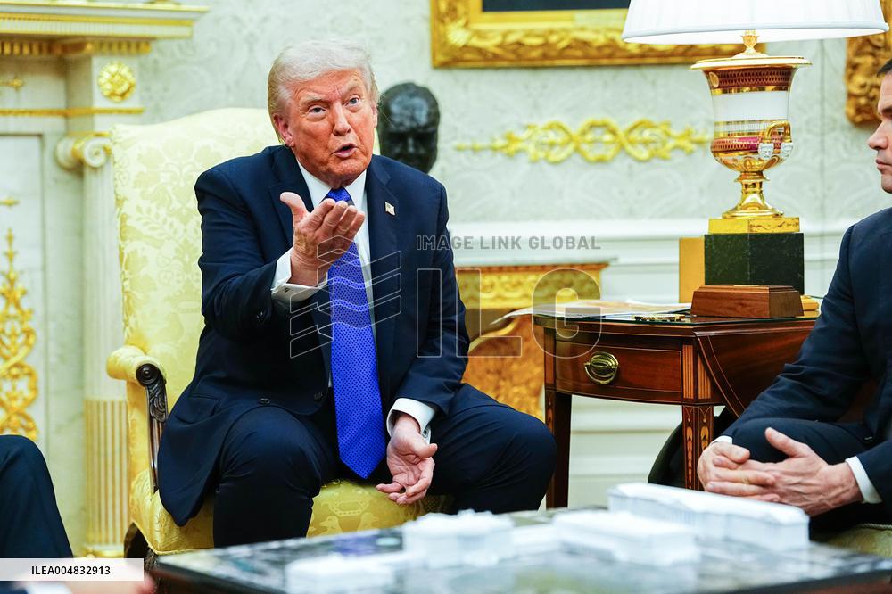 Trump Meets Rutte of NATO in the Oval Office