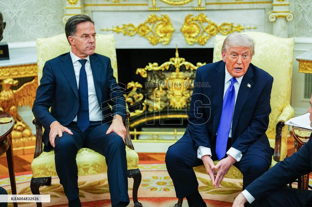 Trump Meets Rutte of NATO in the Oval Office