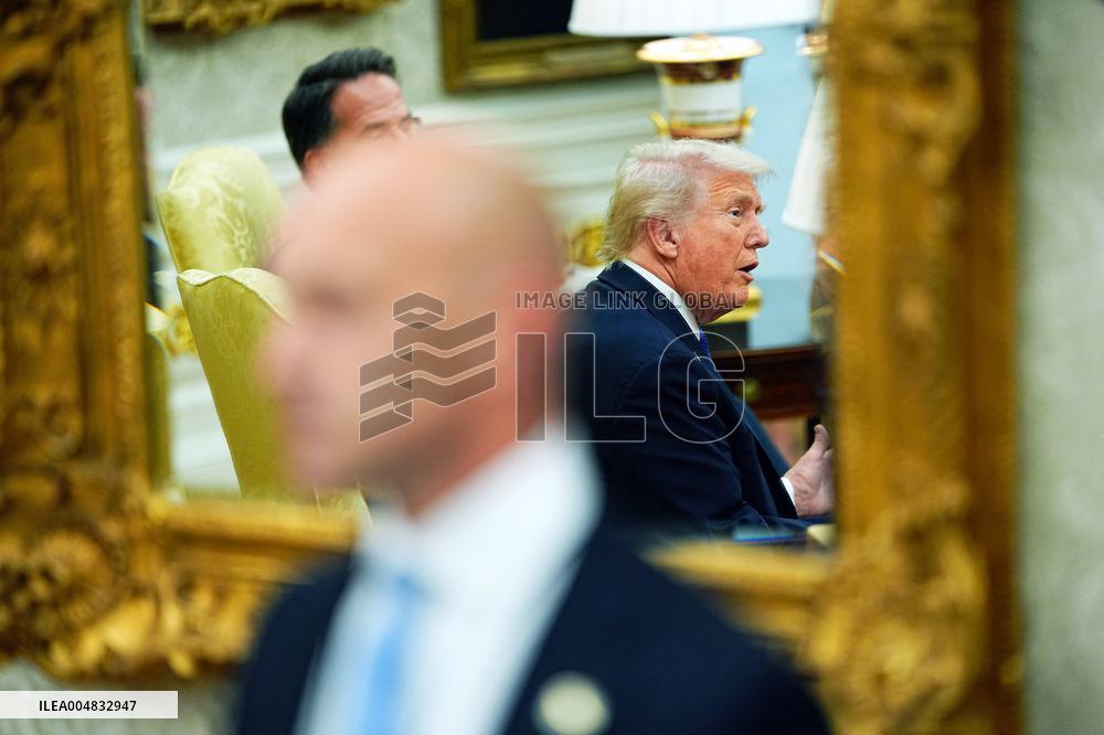 Trump Meets Rutte of NATO in the Oval Office