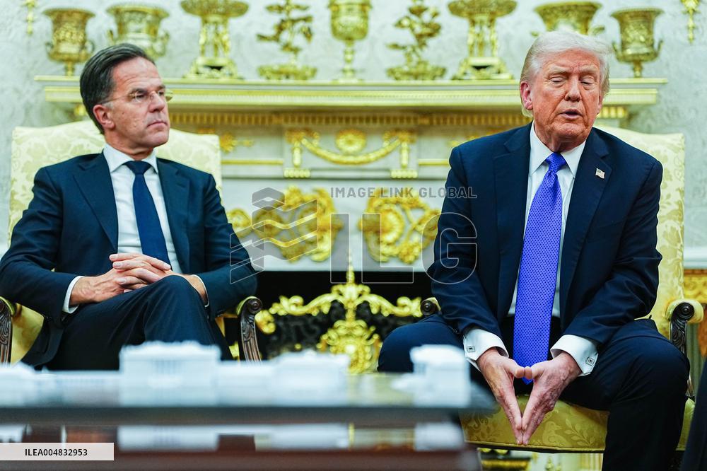 Trump Meets Rutte of NATO in the Oval Office