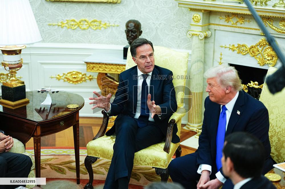 Trump Meets Rutte of NATO in the Oval Office
