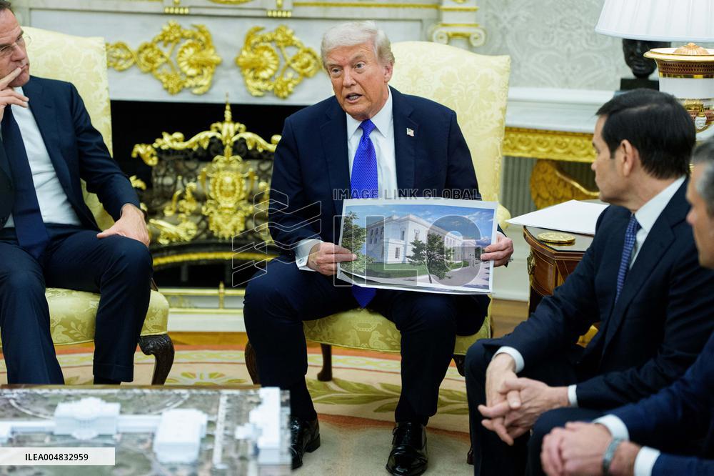 Trump Meets Rutte of NATO in the Oval Office
