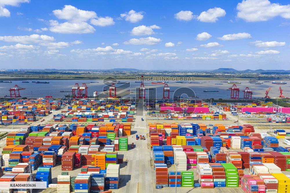Longtan Port Area Containers Trade in Nanjing