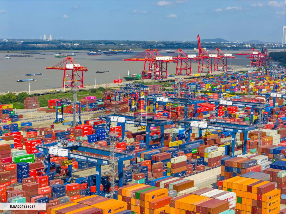 Longtan Port Area Containers Trade in Nanjing