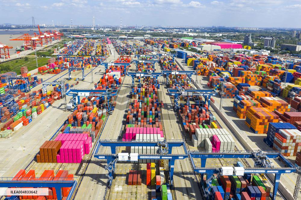Longtan Port Area Containers Trade in Nanjing