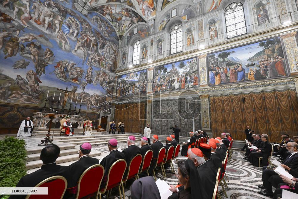 Pope Leo XIV, Charles III, Camilla at the Sistine Chapel - Vatican