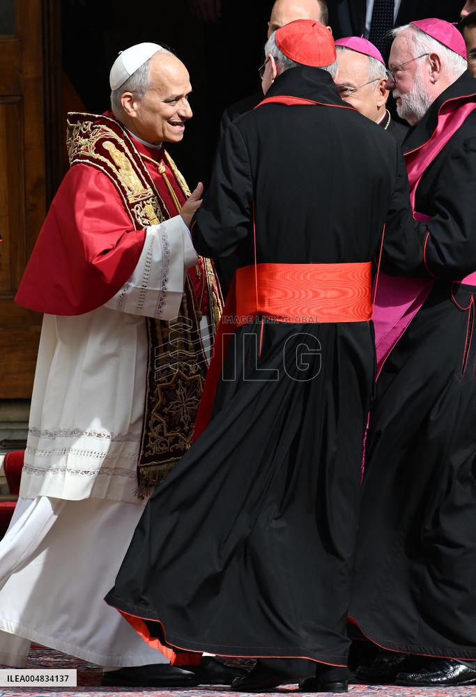 Pope Leo XIV In The Courtyard Of The Apostolic Palace - Vatican