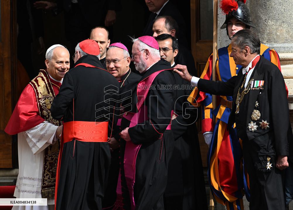 Pope Leo XIV In The Courtyard Of The Apostolic Palace - Vatican
