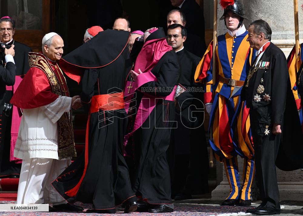 Pope Leo XIV In The Courtyard Of The Apostolic Palace - Vatican
