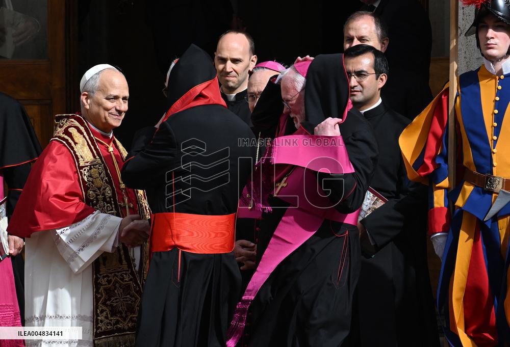 Pope Leo XIV In The Courtyard Of The Apostolic Palace - Vatican