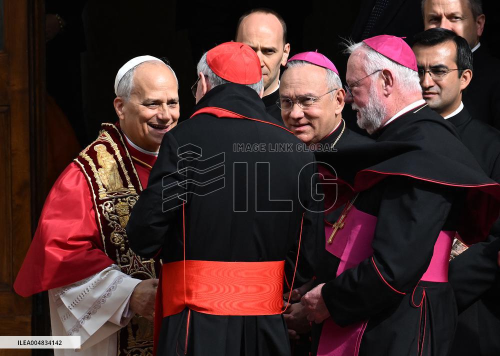 Pope Leo XIV In The Courtyard Of The Apostolic Palace - Vatican