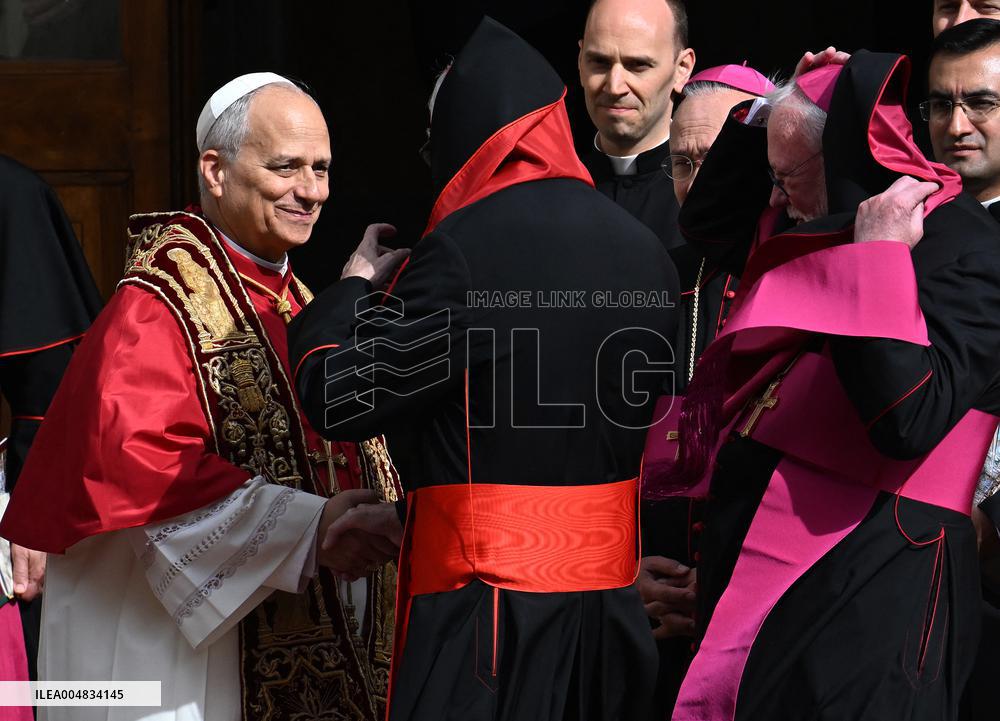 Pope Leo XIV In The Courtyard Of The Apostolic Palace - Vatican
