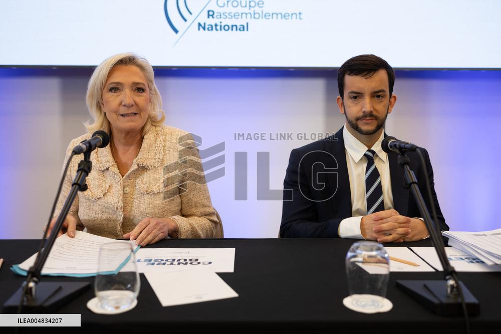 RN press conference to present the counter budget for the Finance Law Plan - Paris