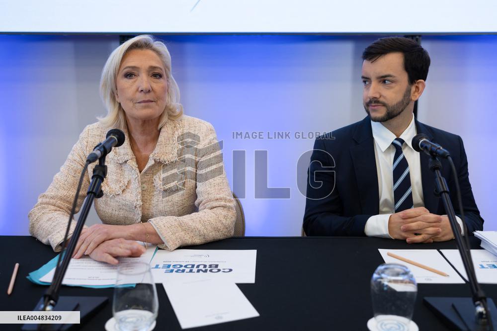 RN press conference to present the counter budget for the Finance Law Plan - Paris