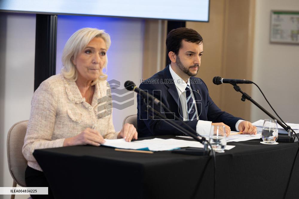 RN press conference to present the counter budget for the Finance Law Plan - Paris