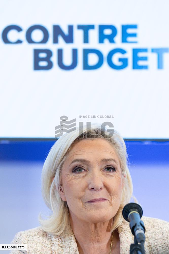 RN press conference to present the counter budget for the Finance Law Plan - Paris