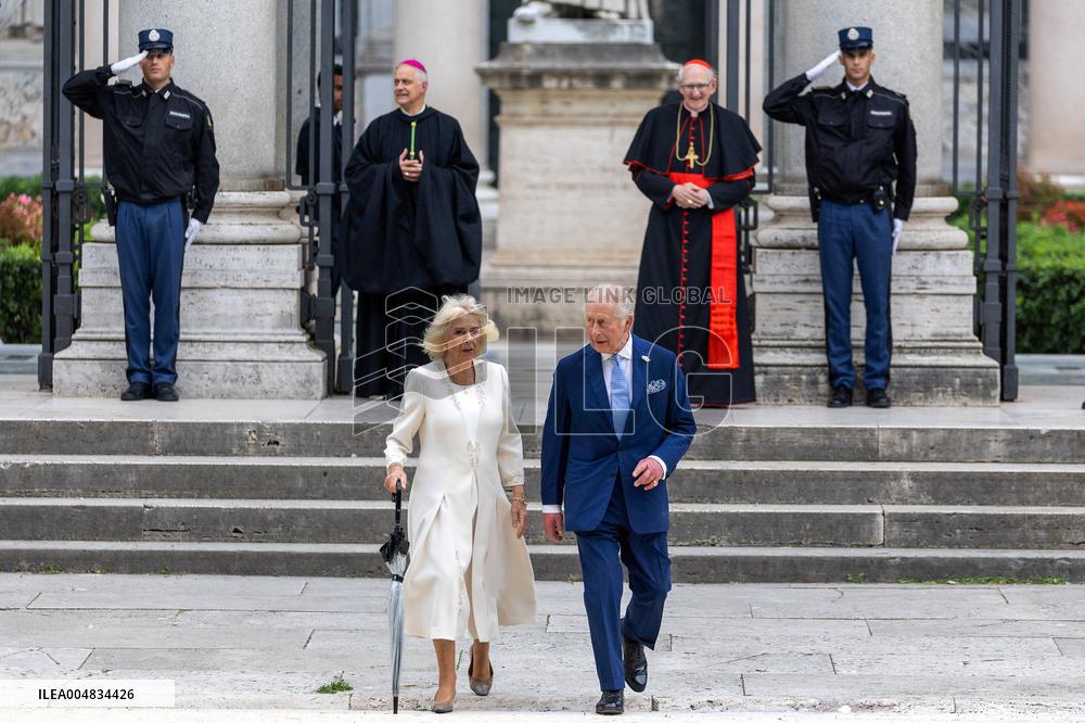 King Charles III And Camilla At St.Paul Basilica - Rome