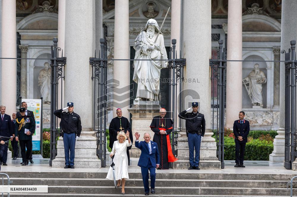 King Charles III And Camilla At St.Paul Basilica - Rome