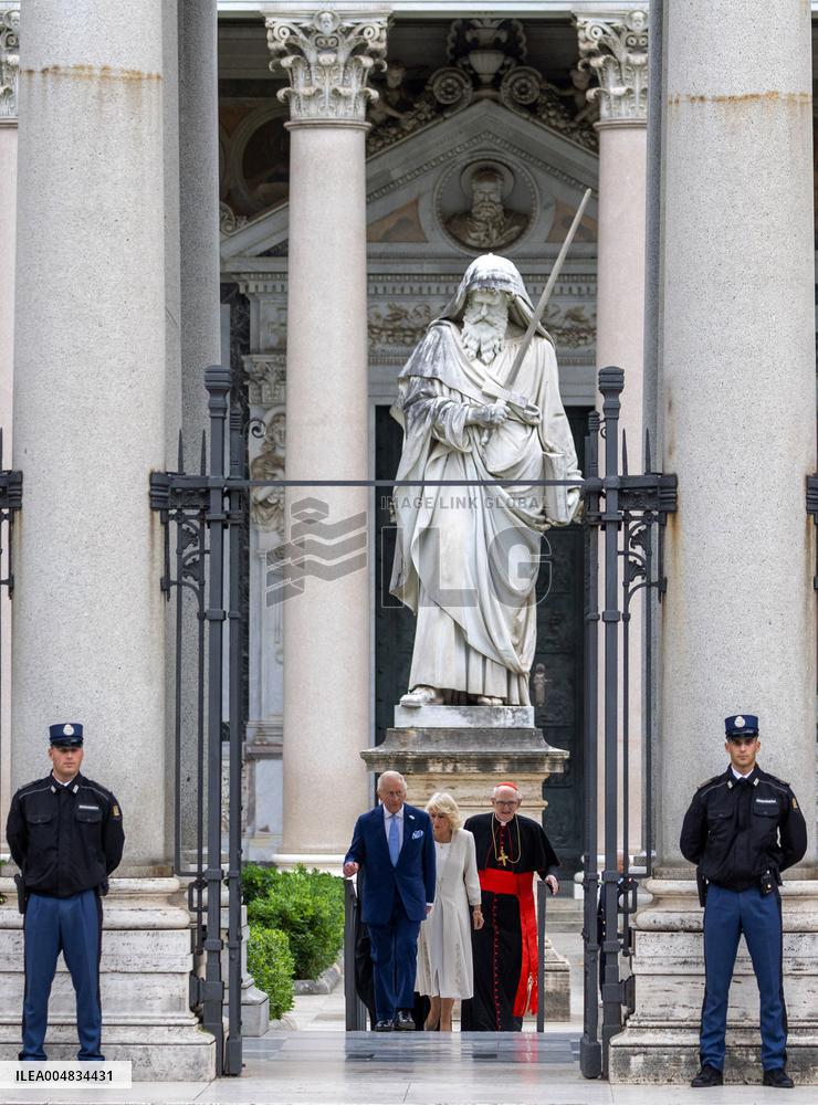 King Charles III And Camilla At St.Paul Basilica - Rome
