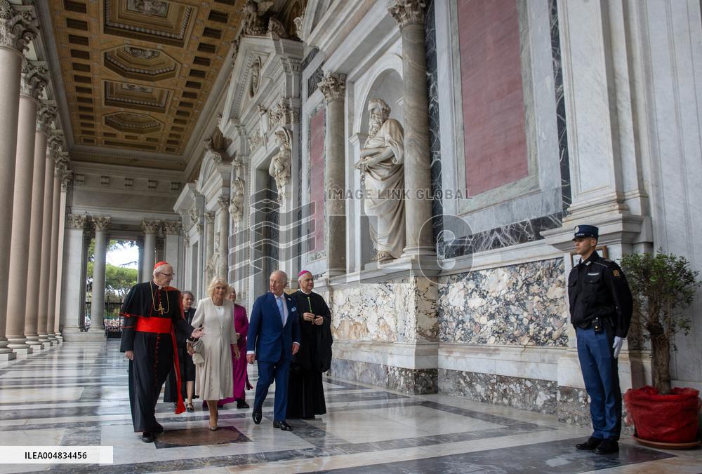 King Charles III And Camilla At St.Paul Basilica - Rome