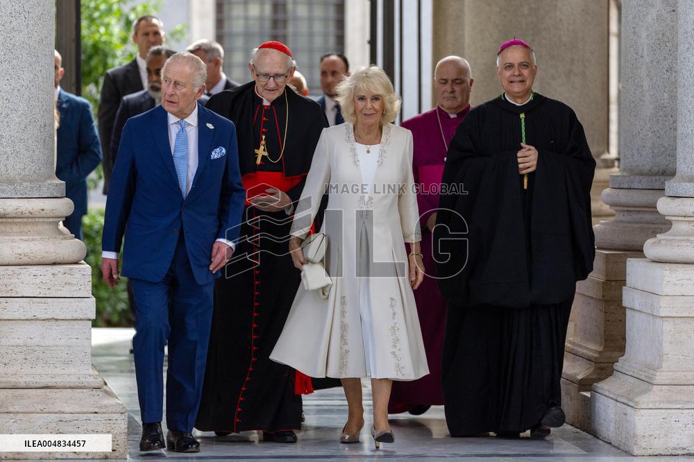 King Charles III And Camilla At St.Paul Basilica - Rome