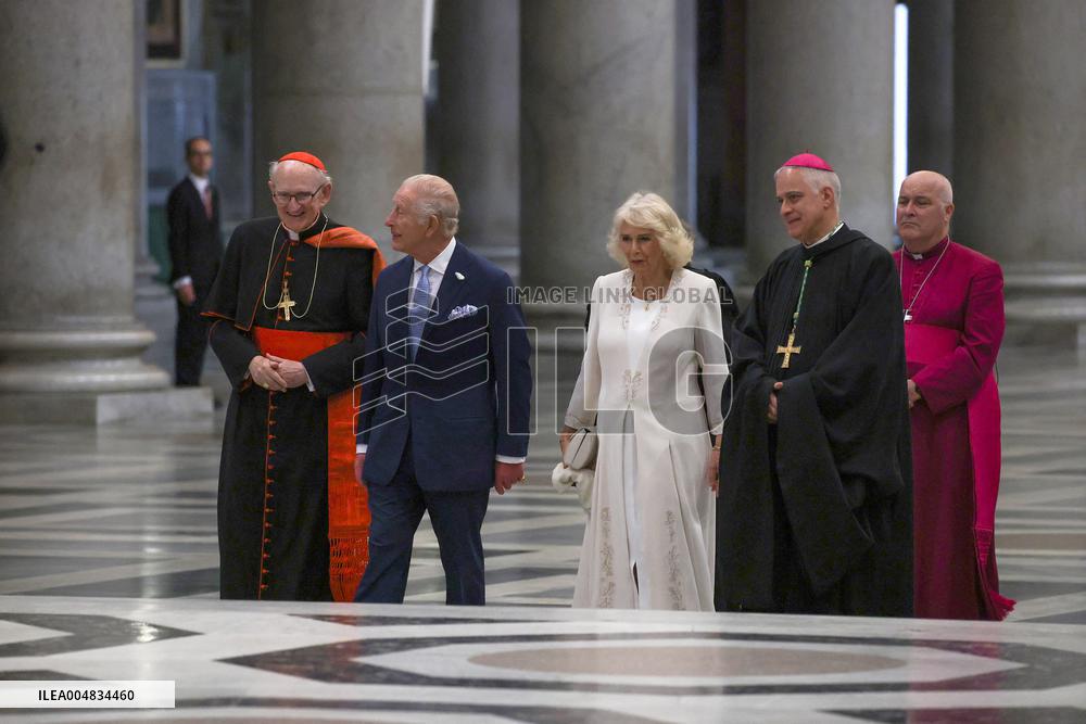 King Charles III And Camilla At St.Paul Basilica - Rome