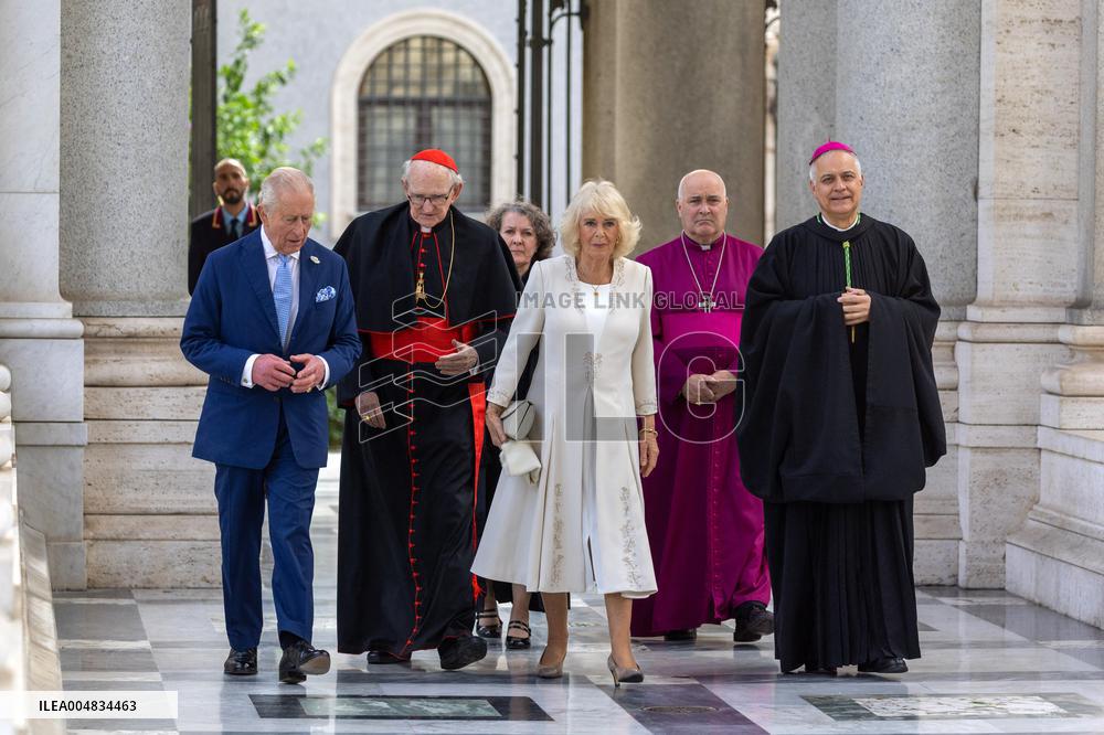 King Charles III And Camilla At St.Paul Basilica - Rome