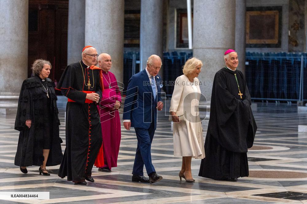 King Charles III And Camilla At St.Paul Basilica - Rome