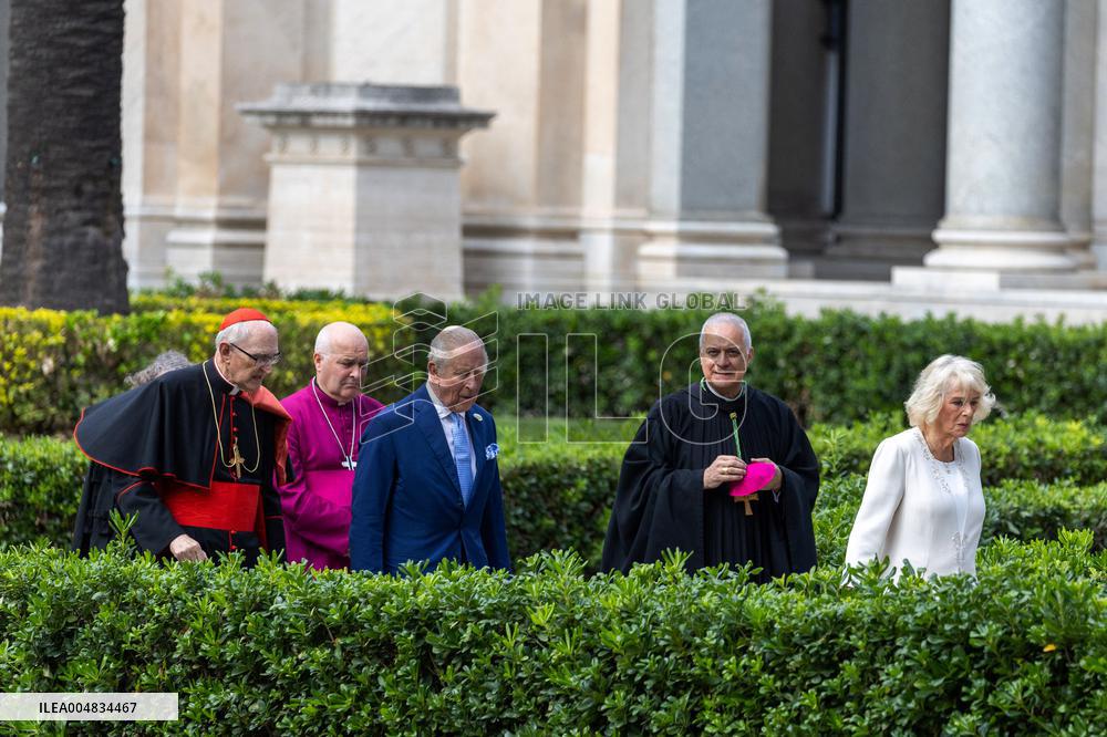 King Charles III And Camilla At St.Paul Basilica - Rome
