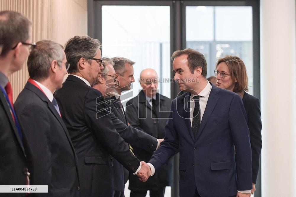 Sebastien Lecornu during a visit at DNEF and the National and DVNI - Romainville