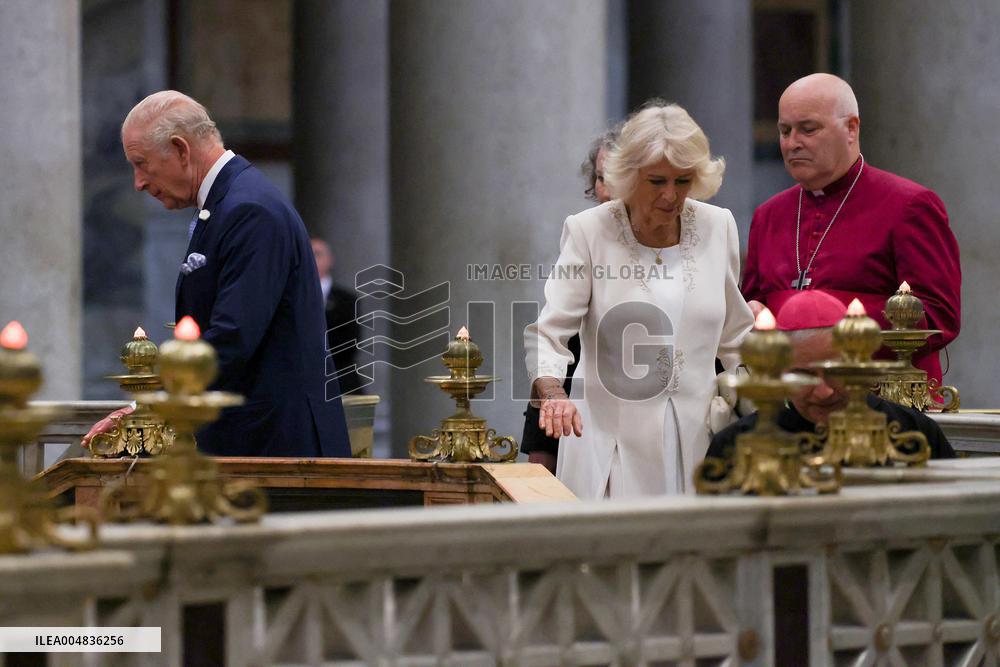 King Charles III And Camilla At St.Paul Basilica - Rome