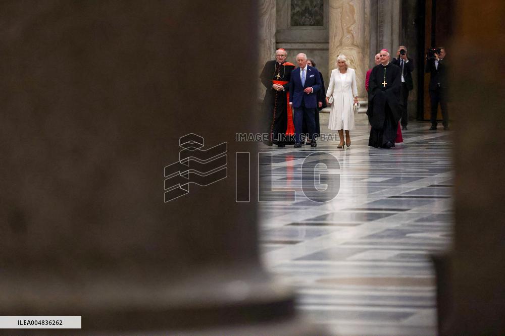 King Charles III And Camilla At St.Paul Basilica - Rome