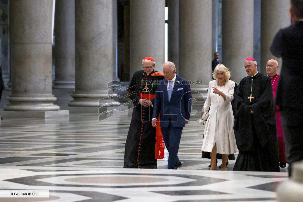 King Charles III And Camilla At St.Paul Basilica - Rome