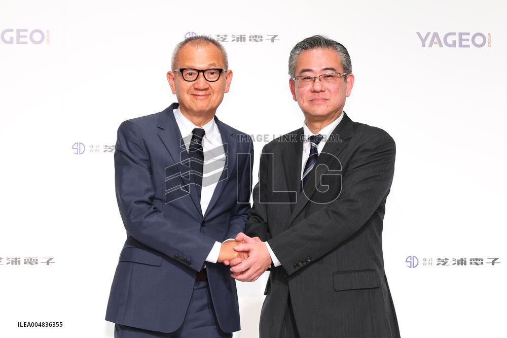 Press Conference Regarding Completion of Tender Offer for Shares of Shibaura Electronics by Yageo, Taiwan's Major Electronic Components Manufacturer
