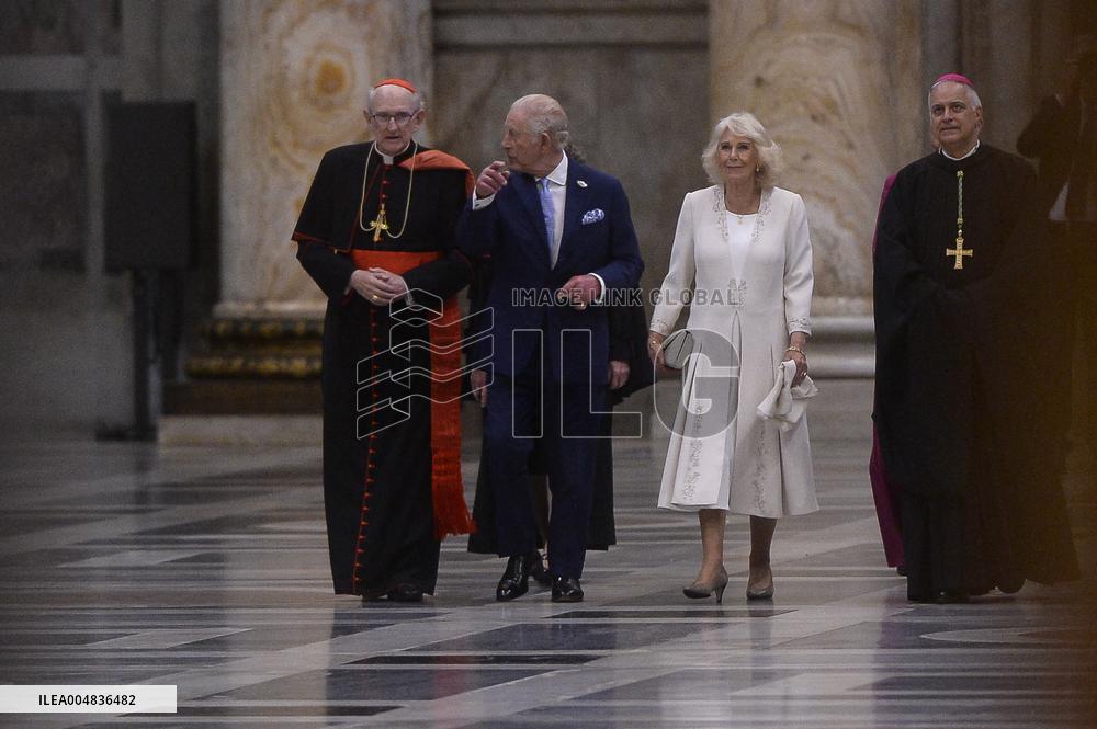 Ecumenical Service Basilica of St. Paul Outside the Walls - Visit of Their Majesties King Charles III of England and Queen Camil