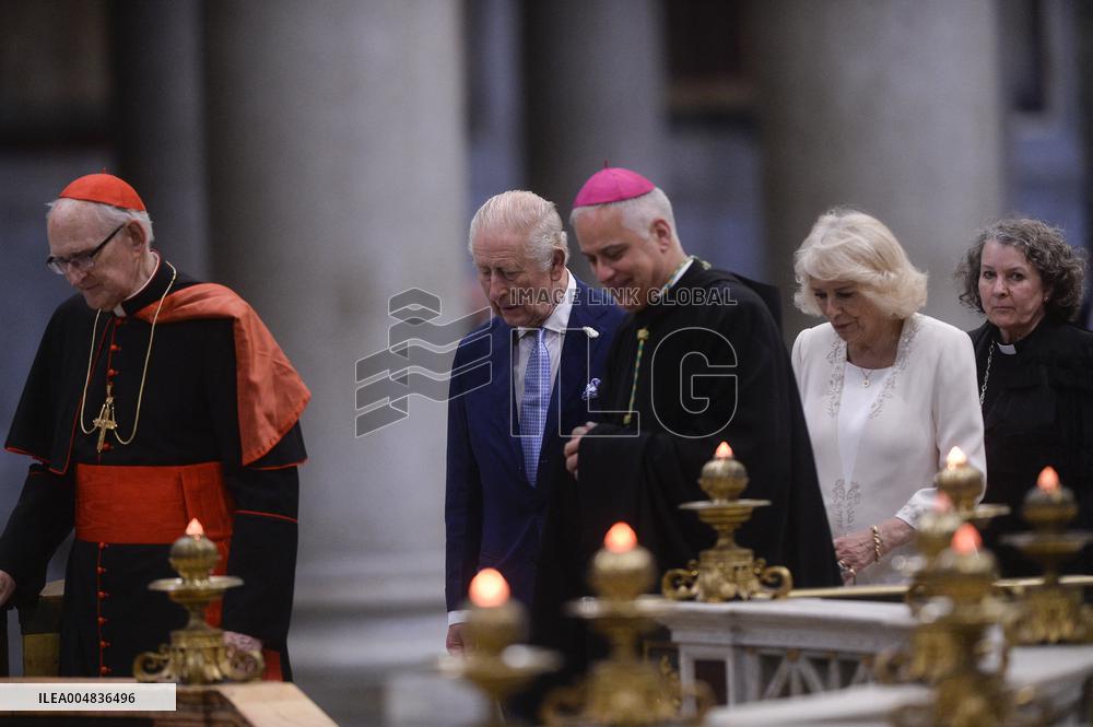 Ecumenical Service Basilica of St. Paul Outside the Walls - Visit of Their Majesties King Charles III of England and Queen Camil