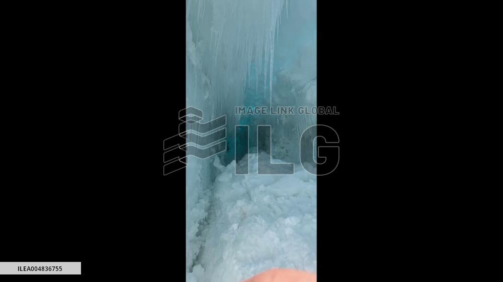 China: Climber Films View from Inside Snow Crevasse After Fall in Sichuan