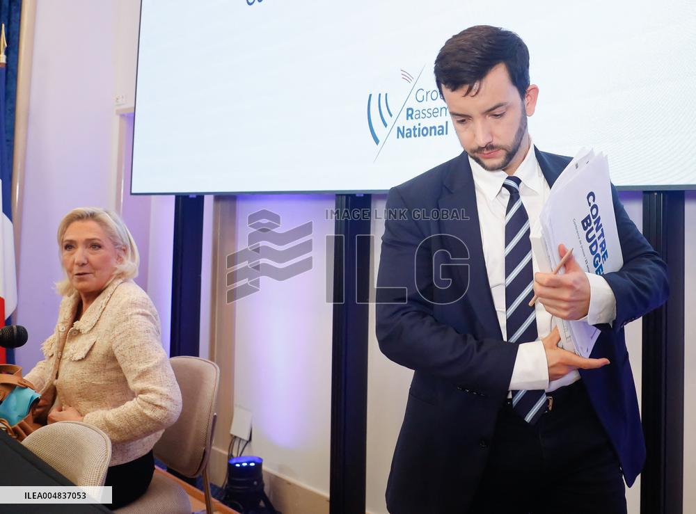 Le Rassemblement National presente son Contre Budgand economique and financier.