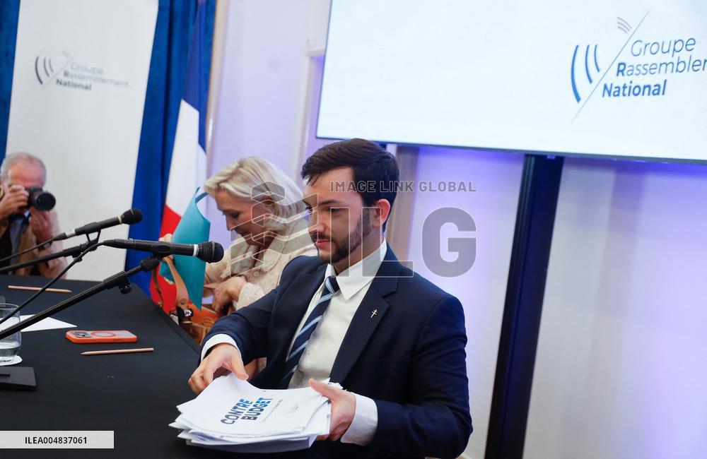 Le Rassemblement National presente son Contre Budgand economique and financier.